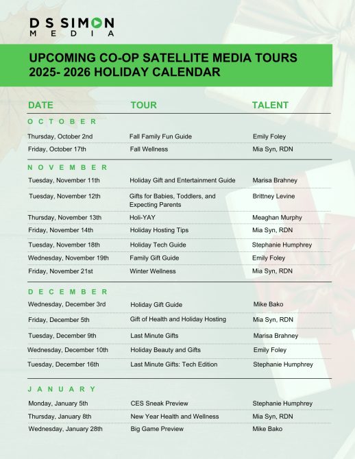 D S Simon Media 2025 Holiday Co-op SMT Calendar