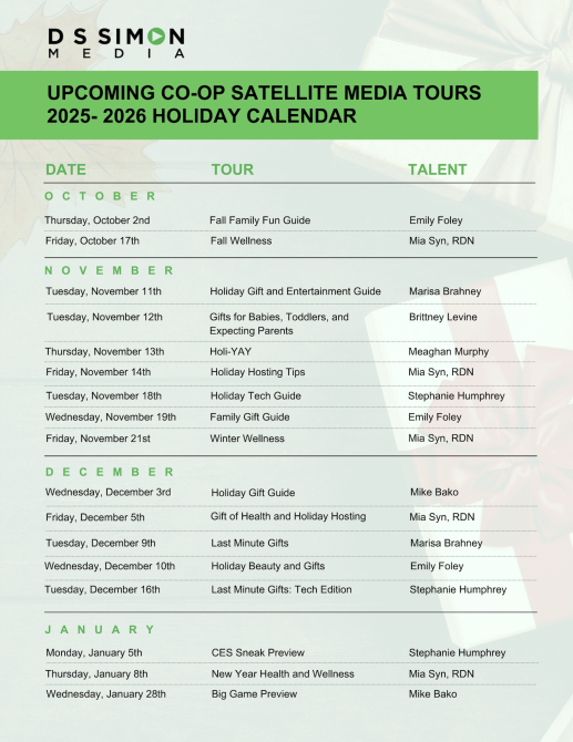 Co-Op Media Tours New Draft holiday co op calendar